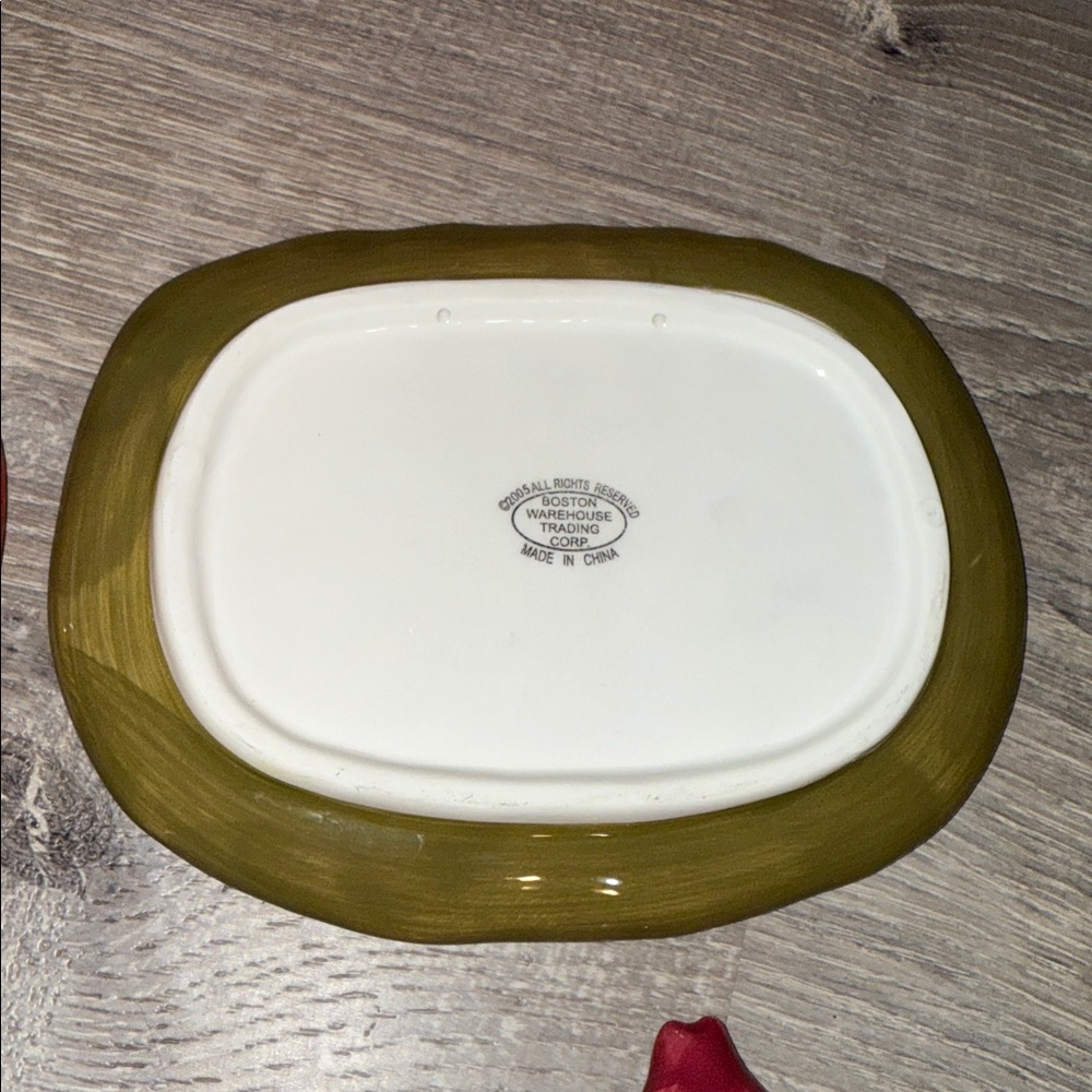 Veggies Plate Set Pickle Onion Lettuce Tomato Porcelain Boston Decor 7” Dia - Picture 9 of 16